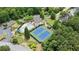 An aerial view shows the tennis courts and community pool at 726 Sunset Ridge Ln, Lawrenceville, GA 30045