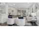 Open-concept living area featuring stylish decor, dark wood floors, and an adjacent dining space at 5421 Brownlee Rd, Stone Mountain, GA 30087
