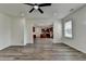 Open living room with hardwood floors that lead to the kitchen at 7196 Toccoa Circle, Union City, GA 30291