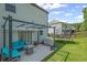 Patio with a pergola, outdoor seating, and a grill overlooking a large yard at 3420 Pleasant Springs Dr, Cumming, GA 30028