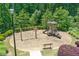 Community playground featuring swings and play structure set atop a mulch surface at 3420 Pleasant Springs Dr, Cumming, GA 30028