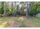 Fenced backyard with mature trees and partial sunlight at 1464 Claredon Dr, Lawrenceville, GA 30043
