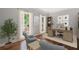 Comfortable home office with hardwood floors, desk, chairs, and natural light at 1096 Polo Club Nw Dr, Marietta, GA 30064