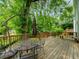 Inviting backyard deck featuring an outdoor dining set and lush greenery at 740 Orchard Ct, Atlanta, GA 30328