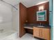 Bright bathroom featuring modern fixtures, tub and shower, and a stylish vanity at 570 Matterhorn Way, Alpharetta, GA 30022