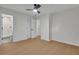 Bedroom with wood-look floors and ceiling fan at 1733 Hollyhock Ter, Decatur, GA 30032