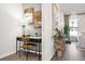 Interior view of a home office nook featuring a modern desk, chair, and stylish decor, perfect for remote work or study at 206 Maycrest Path, Tucker, GA 30084