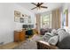 Bright home office featuring built in desk, modern decor, and a comfortable seating area at 839 Cardova Ne Dr, Atlanta, GA 30324