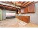 View of the basement with cabinets, sink and a view of the backyard at 270 Bromack Se Dr, Atlanta, GA 30315