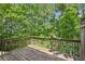 A wooden deck overlooking lush greenery, perfect for outdoor relaxation at 1636 Caswell Pkwy, Marietta, GA 30060