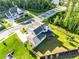 Beautiful aerial view of a landscaped property with mature trees, a fenced yard, and an inviting outdoor space at , Kennesaw, GA 30152