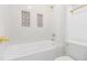 Clean bathroom with a shower-tub combo and rectangular tile accents at 3201 Lenox Ne Rd # 23, Atlanta, GA 30324