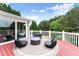 Outdoor deck with cozy seating, perfect for enjoying the surrounding green landscape and fresh air at 4526 Meadow Club Dr, Suwanee, GA 30024