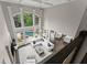 Bright, two-story living room with large windows overlooking the pool at 4526 Meadow Club Dr, Suwanee, GA 30024