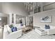 Elegant living room boasts high ceilings, a fireplace, and modern, upscale decor at 4526 Meadow Club Dr, Suwanee, GA 30024