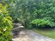 Image of long driveway lined with mature landscaping and shrubbery at 4701 Cleveland Rd, Lithonia, GA 30038