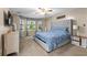 Spacious bedroom featuring a large bed, multiple windows, and a ceiling fan at 119 Castlewood Rd, Tyrone, GA 30290