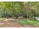 Secluded backyard featuring mature trees and lush greenery offers a serene outdoor space at 119 Castlewood Rd, Tyrone, GA 30290
