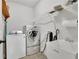 Convenient laundry room with washer, dryer, utility sink, and storage shelves at 3320 Pleasant Springs Dr, Cumming, GA 30028