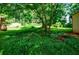 Beautiful backyard space featuring lush grass, landscaping, and mature trees at 407 Doris Dr, Woodstock, GA 30188