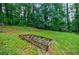 Grassy backyard featuring a garden bed, perfect for planting flowers or vegetables at 407 Doris Dr, Woodstock, GA 30188