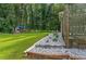 Landscaped backyard with manicured lawn and a small shed on the property at 1738 Sherry Ln, Jonesboro, GA 30236