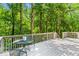 Large back deck with seating, offers serene views of the surrounding trees, and is great for relaxing at 970 Pine Grove Pointe Dr, Roswell, GA 30075