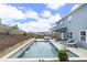 Inviting backyard featuring a pool, patio, lush landscaping, and comfortable outdoor seating area at 244 Citrine Way, Acworth, GA 30101