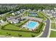 Aerial view of community pool and tennis courts, showcasing the neighborhood's recreational amenities at 7420 Wild Violet Dr, Cumming, GA 30040
