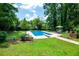 Sparkling in-ground pool surrounded by a lush green lawn, perfect for summer relaxation at 5254 Corinth Dr, Stone Mountain, GA 30087