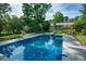 Backyard oasis featuring a swimming pool with clear blue water and surrounding greenery for serene relaxation at 5254 Corinth Dr, Stone Mountain, GA 30087