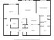 A black and white floor plan with two bedrooms, two bathrooms, and a living room at 1850 Cotillion Dr # 3114, Atlanta, GA 30338