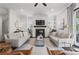 Inviting living room with a fireplace, soft lighting, and elegant seating arrangements at 205 Maplewood Dr, Roswell, GA 30075