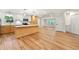 Open-concept kitchen featuring a central island, stainless appliances, and stylish cabinets at 381 Warner Se St, Marietta, GA 30060