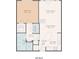Layout showcases an open-concept living space, including the kitchen, living room, bedroom, and dining area at 401 16Th Nw St # 1357, Atlanta, GA 30363