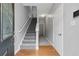 Inviting entryway with hardwood floors, a staircase, and neutral paint palette at 3044 Lauren Parc Rd, Decatur, GA 30032