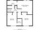 Detailed floor plan showcasing the primary bedroom, two bedrooms, and two bathrooms at 6708 Bedford Rd, Rex, GA 30273