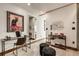 Well-appointed dressing area with vanity, mirror, shelving, and stylish decor at 943 Peachtree Ne St # 814, Atlanta, GA 30309
