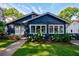 Attractive blue home with lush green lawn and white flower bushes enhancing curb appeal at 1190 Francis Nw St, Atlanta, GA 30318