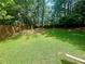 Spacious backyard with mature trees and a well-maintained lawn, perfect for outdoor activities at 148 Parkside Dr, Stockbridge, GA 30281