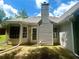 View of back of home showing siding, a tall chimney, and door to the backyard at 148 Parkside Dr, Stockbridge, GA 30281
