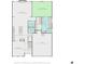This floor plan showcases the layout of the first floor, including the living room, kitchen, and primary bedroom at 200 Mystic Ct, Atlanta, GA 30342