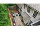 Aerial view showcases the outdoor patio space, complete with seating, grill, and well-maintained landscaping at 200 Mystic Ct, Atlanta, GA 30342