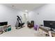 This bright office space has neutral walls, a leather chair, desk and modern exercise equipment at 901 Abernathy Ne Rd # 5140, Sandy Springs, GA 30328