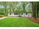 Charming home featuring a freshly manicured lawn and a striking turquoise front door at 3160 Ann Se Rd, Smyrna, GA 30080