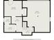 Basement floor plan displaying bedroom, room, hall, utility and garage layout dimensions at 3440 Oaktree Way, Stonecrest, GA 30038