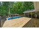 View of the screened-in porch, hot tub, and pool in the backyard at 1035 Hunterhill Dr, Roswell, GA 30075