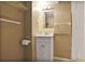 Small bathroom featuring a white vanity and wall that needs repair at 2473 Melinda Ne Dr, Atlanta, GA 30345