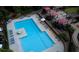 Aerial view of the pool and lounge areas, with cabanas offering shade at 795 Hammond Dr # 506, Sandy Springs, GA 30328