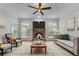 Bright living room featuring a fireplace, hardwood flooring, and abundant natural light from large windows at 6020 Cochran Mill Rd, Palmetto, GA 30268